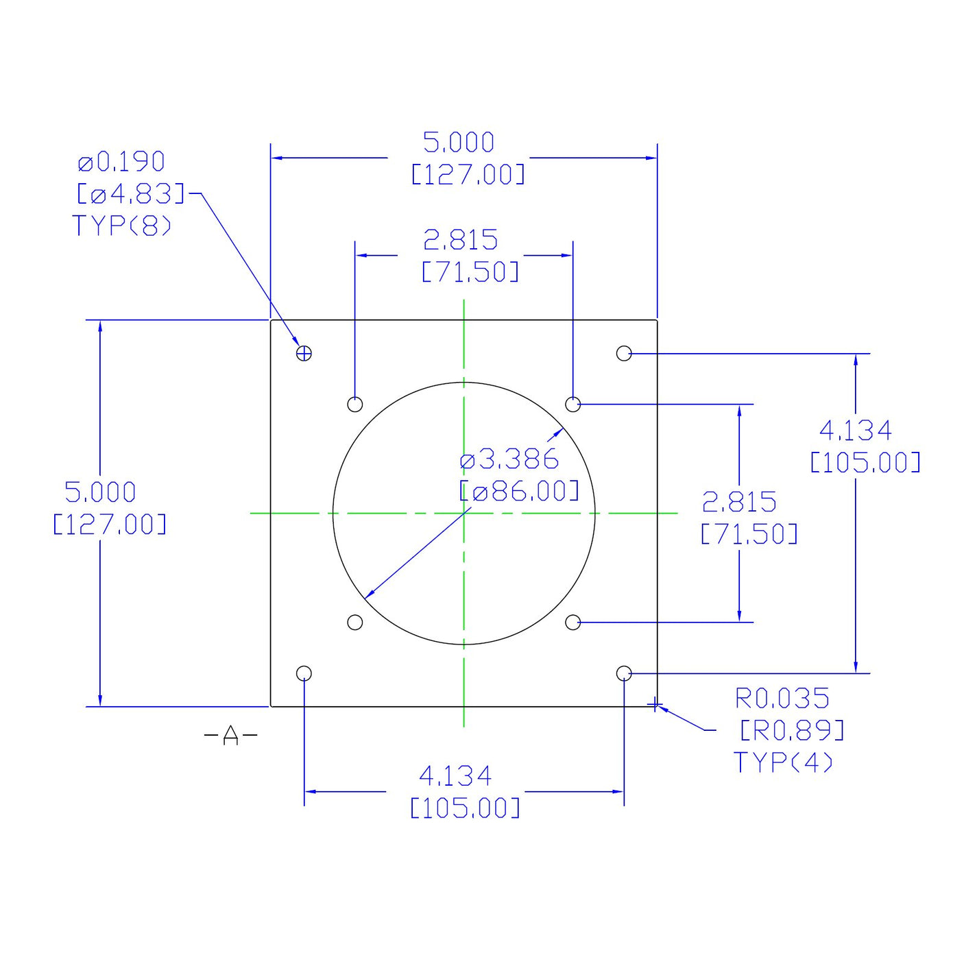 AV-M180 - 80mm Fan Mounting Plate